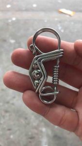 Móc khoá thủ công Inox 304 có 3 viên bi