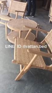 Free delivery 💯 ส่งฟรี Rattan Dining Chair เก้าอี้หวายทั้งตัว โครงไม้สัก Rattan chair Teak Wood