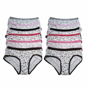 6pcs/12pcs Floral Panties Bundle for Teen Girls | Soft Cotton Blend Briefs Sizes 9-12  Years | Pretty Everyday Underwear