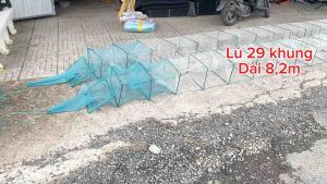 Lú bát quái 29 khung 26 x 36cm dài 8m 26 hom nặng 31-33kg mặt lưới 15p