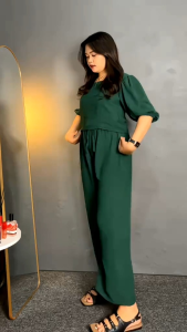 Terbaru One set Alicia Set crop Crincle airflow  Setelan wanita kekinian Baju setelan crop model korea