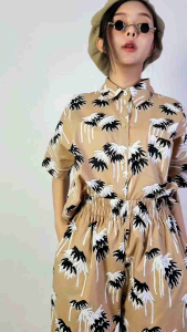 Monkey Funky Summer Short Sleeve Set เซทเชิ้ตแขนสั้น + กางเกงทรงปล่อย