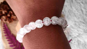 Gelang Tangan Clear Quartz 8mm • Gelang Tali Serut • Natural Gemstone Import
