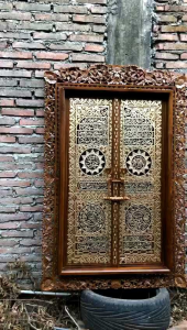 Kaligrafi Pintu Kabah Jati Ukiran 150x100