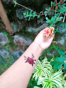 tato temporer bunga kupu cantik tahan air bebas pilih