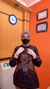 Baju Atasan Wanita Modern: Blouse Batik Kerah Collar Lengan Balon Katun M L XL XXL