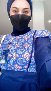 Atasan Wanita Blouse Batik Modern Kombinasi Katun Moscrepe M L XL XXL