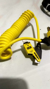 kabel data 4 in1 65w spiral panjang kabel 1 meter micro usb type C ligtning usb port