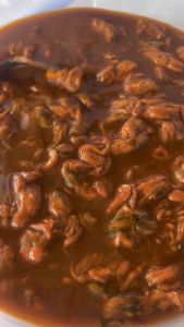 หอยดองน้ำมะขามเปียก 1กิโล(แบบใส่สี)เนื้อหอยเยอะ สดใหม่