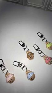 Gantungan Kunci Labubu Topi Hat Keychain Ganci Key Chain Lucu Karakter Kepala Labubu Topi Handmade Fashion