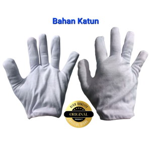 Sarung Tangan Putih / Sarung Tangan Kain Katun dan PE - Harga/pasang