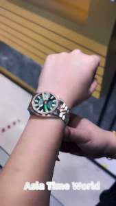 [Original] BNB10873-1692 (36mm) Bonia TIAMO Sapphire Mens Watch with Green Dial Two Tone Rose Gold and Silver Stainless Steel Bracelet | Official Warranty