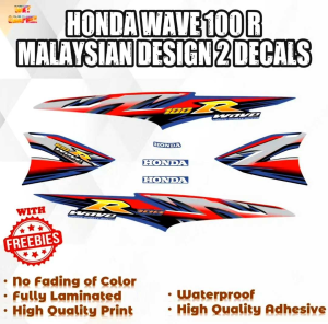 HONDA WAVE 100 R MALAYSIAN DESIGN 2 DECALS (WATERPROOF LAMINATED FADE PROOF)
