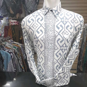 Batik Pria Lengan Panjang Dobby Cap tradisional Cirebon