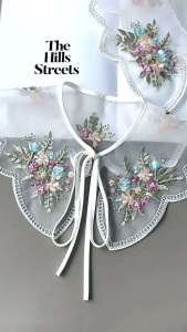 kerah instan bordir payet kerah korean style fake collar