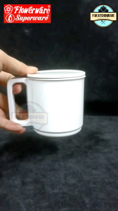 ถ้วยมีหูพร้อมฝาปิด 3.5นิ้ว เมลามีนแท้เกรดเอ ยี่ห้อ Flowerware ผลิตจาก Superware 