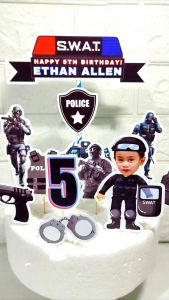 Police SWAT Cake Topper !New! (High-quality Personalize Ready-to-use)