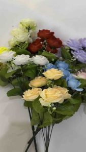 Bunga mawar palsu buket imitasi plastik artificial dekorasi