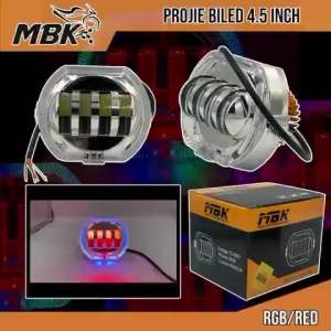 Lampu Depan PROJIE BILED 4 LENSA 4.5 Inch DD171 Angel RGB Hi Lo Putih Kuning Universal Lampu Tembak LED Daymaker Biled Projie Projie Biled Proji Biled 4 Lensa 8D Lampu Utama Biled Projie Plus Shroud High Low Ring Angel Eye