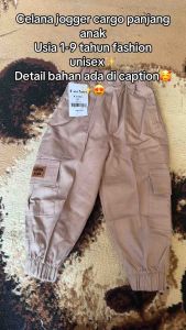 celana jogger cargo anak kids-junior usia 1-9 tahun