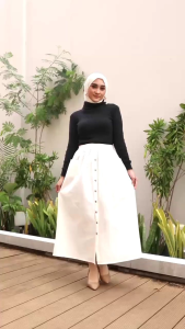(PROMO) Casual button skirt / Rok vareasi kancing panjang wanita premium terbaru / Rok korean style kekinian / Rok wanita dewasa 2025 viral