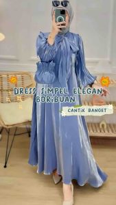 ZEA DRESS -  DRESS LEBARAN TERBARU KEKINIAN BAHAN SHIMER SILK LEMBUT DAN NYAMAN DIPAKAI