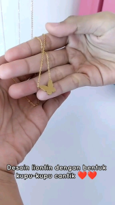 Kalung Wanita Terbaru Liontin Kupu-Kupu Anti Luntur Karat