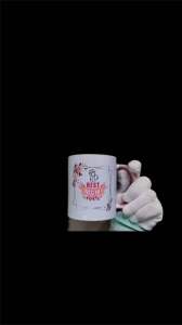 Premium Ceramic Coffee Mug – ‘BEST MOM EVER’ Floral Pink Accent – Double-Sided Print with Free Gift Box – Perfect for Mother’s Day & Birthday (price/pc)
