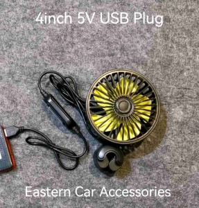 4inch Mini Fan 5V USB Plug Car Headrest Back Seat Mini Cooling Fan 3 Speed Strong Wind