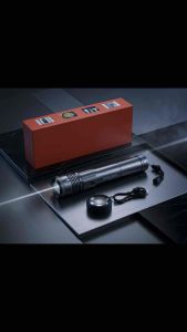 Silver metallic high beam flashlight adjustable focus multi-purpose strong light portable design