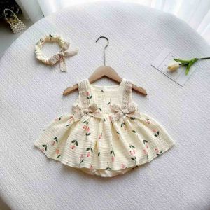 (3-12kg) Body Váy Hoa Tulip Hồng NHÍM XÙ KIDS Cho Bé Gái Sơ Sinh Đầy Tháng Thôi Nôi B090