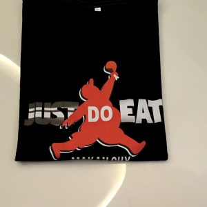 Apple Max Bb 150 Kg Kaos Jumbo Big Size Dewasa Just Do Eat Makan Cuy 2XL Sampai 7XL Pria Dan Wanita Bahan Semi Katun Combed 24s