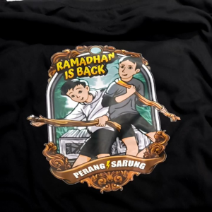 Kaos Anak Cew Cow Kece Ramadhan & Sarung Kuning Kaos Anak