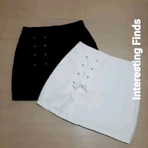 Lace Up Non Stretched Mini Skirt (23"- 40")