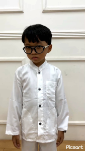 Baju Koko Anak Jasko Warna Putih Lengan Panjang