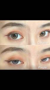 คอนแมคเลนส์ ไล่สีม่วง Luna purple/Brown ขนาดมินิ14.00