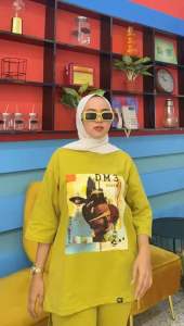 Pinixxo - Setelan Celana Wanita DM3 Terbaru Bahan Catton Combed