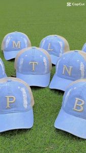 Nón thêu chữ cái theo tên phối lưới mền mại cá tính nón lưỡi trai thời trang nam nữ