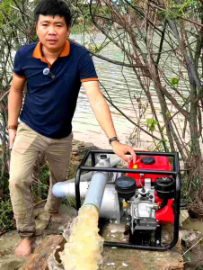 Máy bơm nước chạy dầu MITSUKAMA 7.5hp tiết kiệm nhiên liệu đáp ứng tưới tiêu tặng núp bê