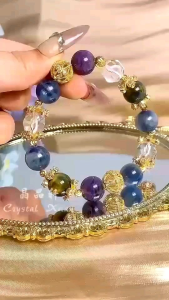 【现货】蓝晶 + 彼得石 + 紫龙晶 + 白水晶手串 ｜Blue Crystal + Pietersite + Charoite + Clear Quartz Bracelet｜提升直觉 ✦ 稳定能量 ✦ 增强气场魅力｜