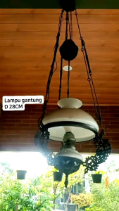 free bohlam...lampu gantung hias antiklampu plafon diametet 28cm