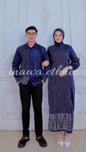 READY STOK - dress tenun couple pasangan - baju lebaran couple - baju couple pasangan kondanga