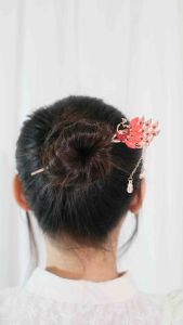 Amefurashi Hairpin A7 Retro Vintage Bridal Wedding Gift Hairpin Wanita Red Stik Rambut A7
