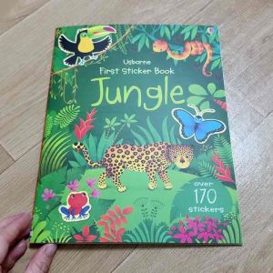มาใหม่ sticker bookชุดjungle สมุดภาพสติ๊กเกอร์ ชุดสัตว์ป่า sticker book หนังสือนิทานภาษาอังกฤษ หนังสือเสริมความรู้ หนังสือกิจกรรม