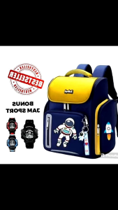Tas Ransel Anak Astronot gratis jam tangan Tas Sekolah Anak Tk SD tas ransel anak