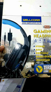 Headphone Gaming Wellcomm HP-003 Exlusive With Microfon Deep Bass  Stereo  Bass Portabel  Kabel Headphone