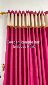 Gorden Renda Premium L 135 x T 240 cm Polos Embos Pink Mewah | Gorden Premium Ring 12 Desain Terbaru