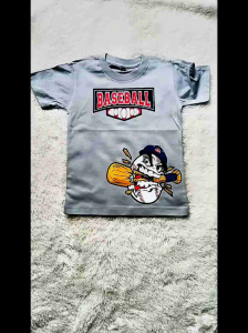 Atasan Baju Kaos Anak-Anak Baseball Laki-Laki Usia 1-10 Tahun Bahan Combad 30s Sablon DTF