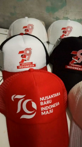 Topi Kemerdekaan Indonesia Trucker Jaring | Topi HUT RI 79 Tahun Trucker | Topi Jaring Dewasa | Topi Pria