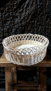 Keranjang kiring rotan - keranjang rotan parcel - hampers rotan - keranjang kiring bulat isi 2